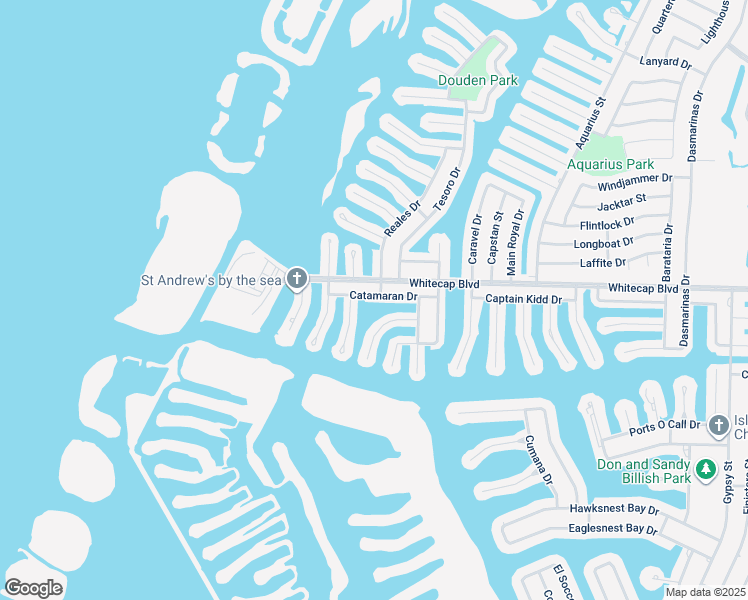 map of restaurants, bars, coffee shops, grocery stores, and more near 13537 Catamaran Drive in Corpus Christi