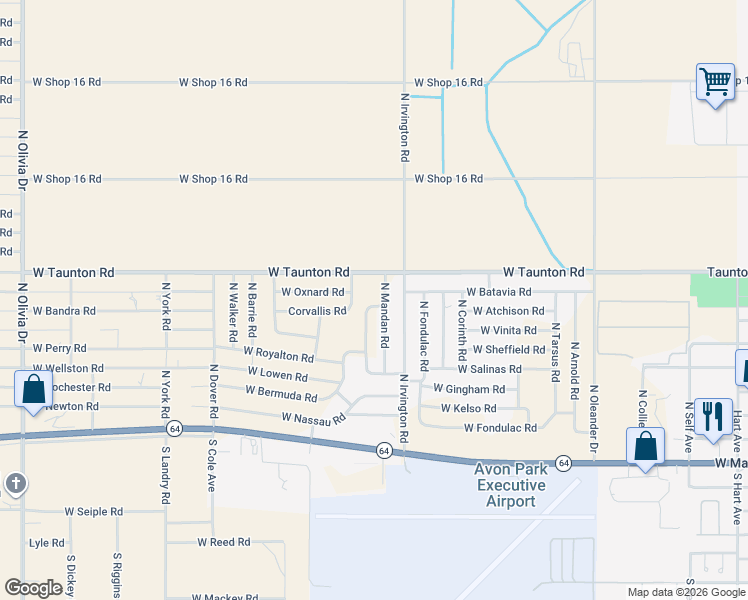 map of restaurants, bars, coffee shops, grocery stores, and more near 1919-1999 W Preston Rd in Avon Park