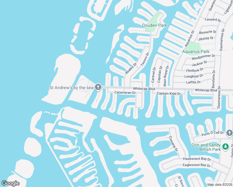 map of restaurants, bars, coffee shops, grocery stores, and more near 15302 Key Largo Court in Corpus Christi