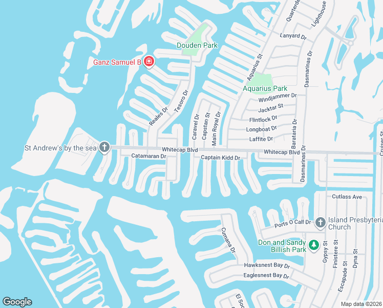 map of restaurants, bars, coffee shops, grocery stores, and more near 15326 Caravel Drive in Corpus Christi