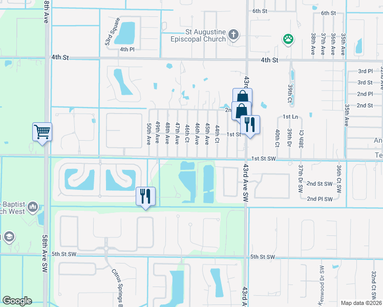 map of restaurants, bars, coffee shops, grocery stores, and more near 4620 1st Street Southwest in Vero Beach