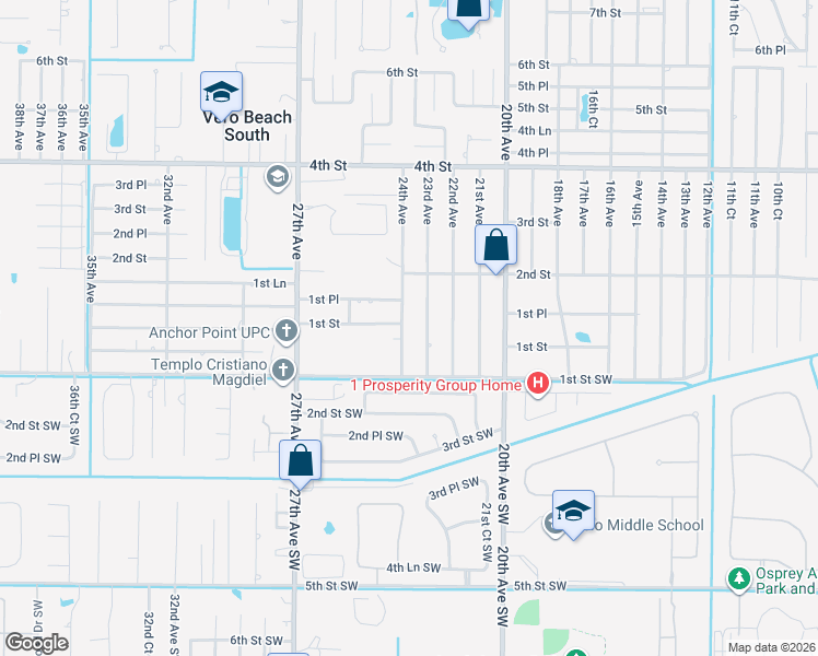 map of restaurants, bars, coffee shops, grocery stores, and more near 141 23rd Avenue in Vero Beach