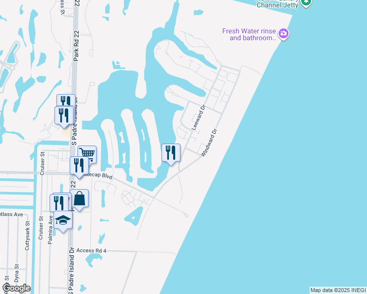 map of restaurants, bars, coffee shops, grocery stores, and more near 14802 Robla Drive in Corpus Christi