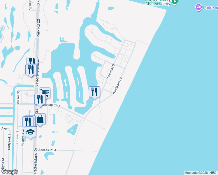 map of restaurants, bars, coffee shops, grocery stores, and more near 14802 Robla Drive in Corpus Christi