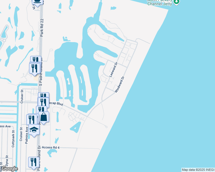 map of restaurants, bars, coffee shops, grocery stores, and more near 14802 Robla Drive in Corpus Christi