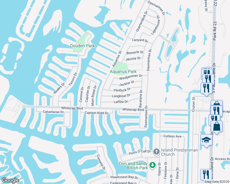 map of restaurants, bars, coffee shops, grocery stores, and more near 13829 Flintlock Drive in Corpus Christi