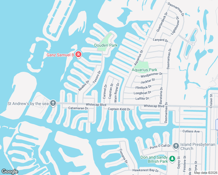 map of restaurants, bars, coffee shops, grocery stores, and more near 15245 Caravel Drive in Corpus Christi