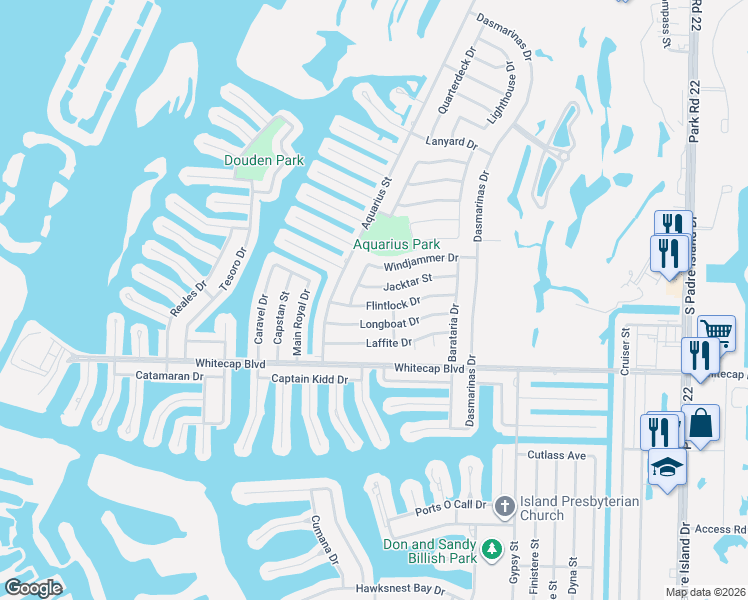 map of restaurants, bars, coffee shops, grocery stores, and more near 13829 Flintlock Drive in Corpus Christi