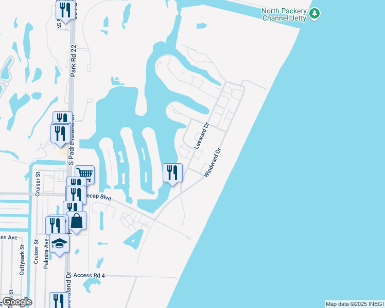map of restaurants, bars, coffee shops, grocery stores, and more near 14802 Robla Drive in Corpus Christi