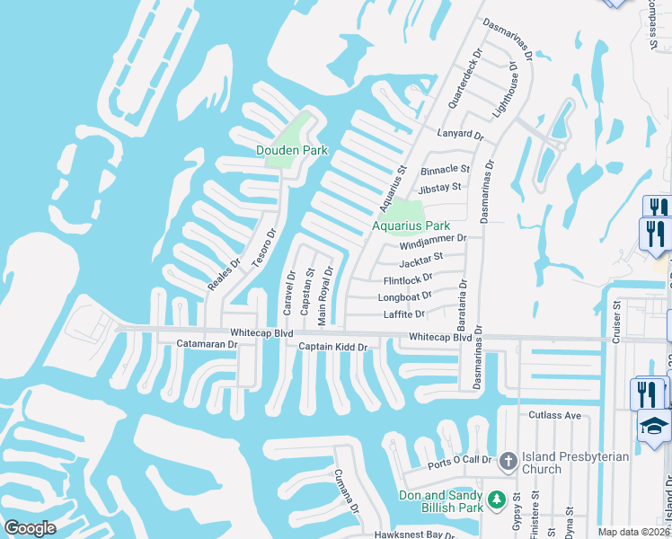 map of restaurants, bars, coffee shops, grocery stores, and more near 13801 Flintlock Drive in Corpus Christi