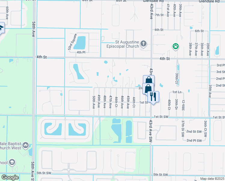 map of restaurants, bars, coffee shops, grocery stores, and more near 156 47th Avenue in Vero Beach