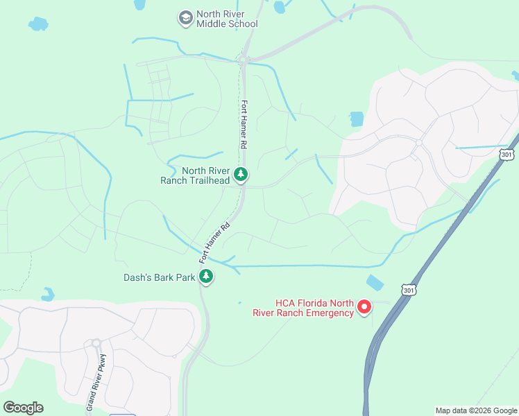 map of restaurants, bars, coffee shops, grocery stores, and more near 12420 Us Highway 301 North in Parrish