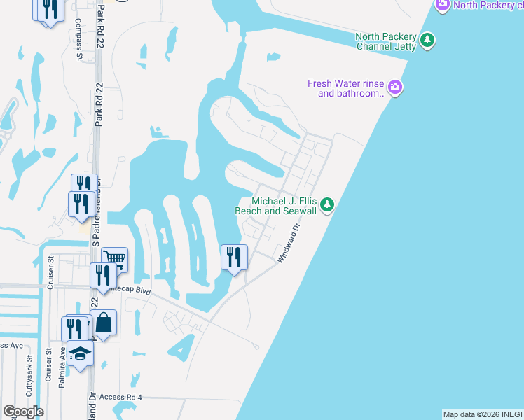 map of restaurants, bars, coffee shops, grocery stores, and more near 15037 Leeward Drive in Corpus Christi