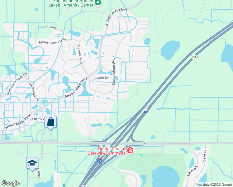 map of restaurants, bars, coffee shops, grocery stores, and more near 5927 Maidenstone Way in Palmetto