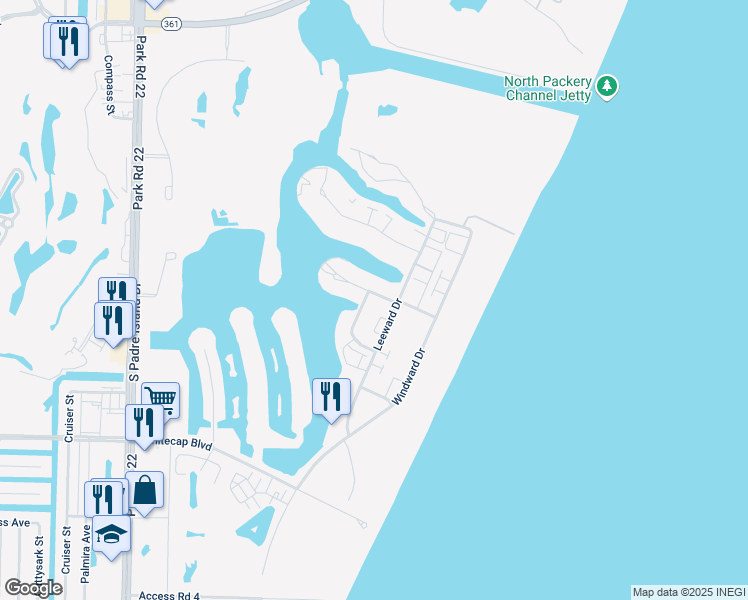 map of restaurants, bars, coffee shops, grocery stores, and more near 15002 Aruba Drive in Corpus Christi