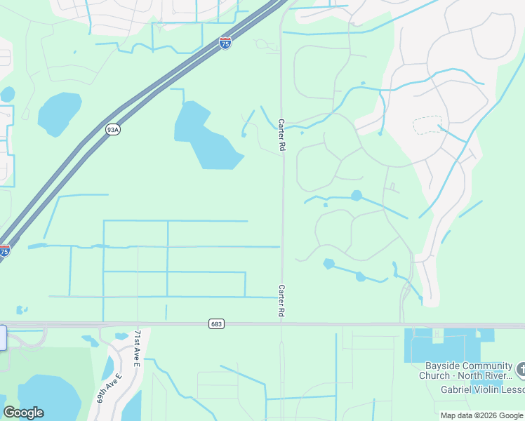 map of restaurants, bars, coffee shops, grocery stores, and more near 10247 Carter Road in Palmetto