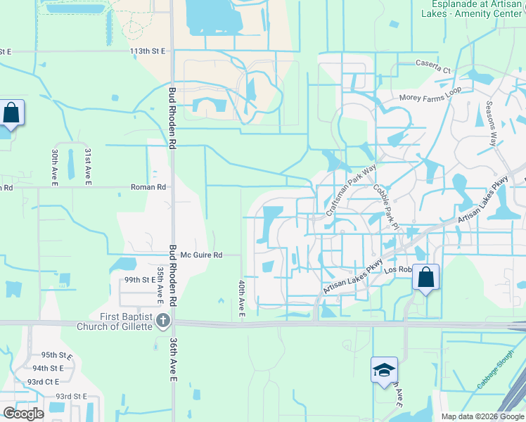 map of restaurants, bars, coffee shops, grocery stores, and more near 10237 Highland Park Place in Palmetto