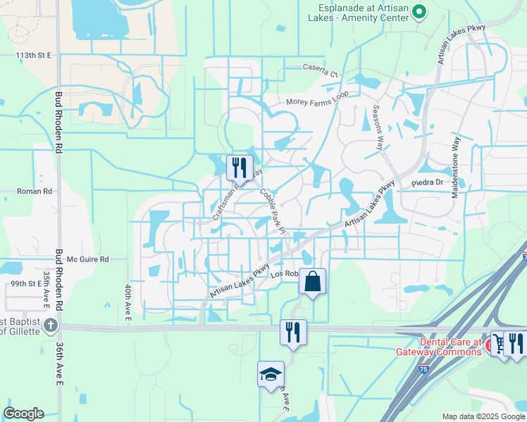 map of restaurants, bars, coffee shops, grocery stores, and more near 4729 Stafford Court in Palmetto