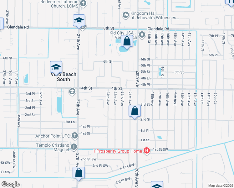 map of restaurants, bars, coffee shops, grocery stores, and more near 2310 4th Street in Vero Beach