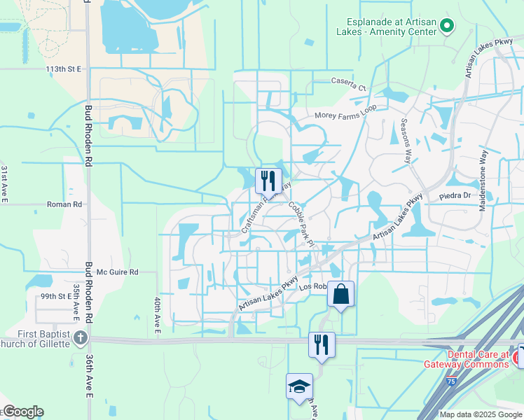 map of restaurants, bars, coffee shops, grocery stores, and more near 4626 Alexandria Court in Palmetto