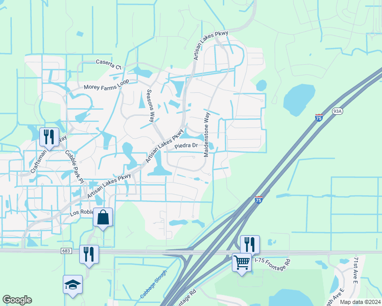 map of restaurants, bars, coffee shops, grocery stores, and more near 10445 MacFarlane Place in Palmetto