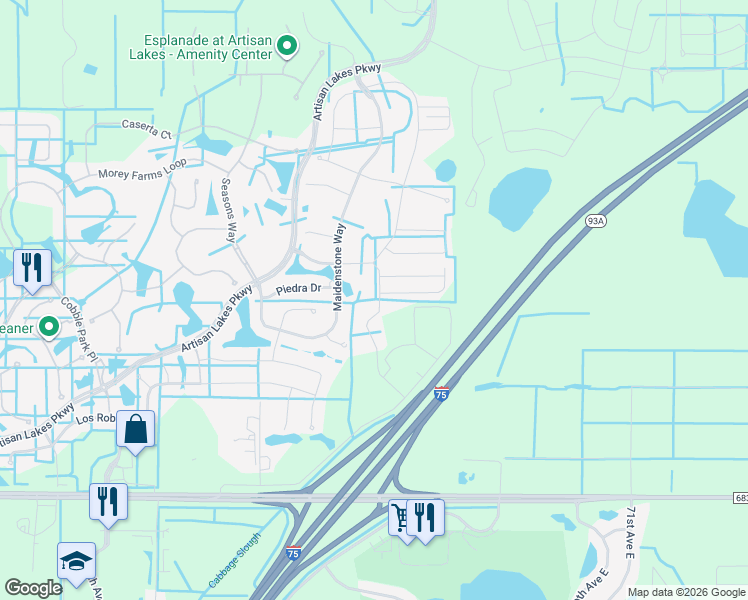 map of restaurants, bars, coffee shops, grocery stores, and more near 6213 Fairmont Lane in Palmetto