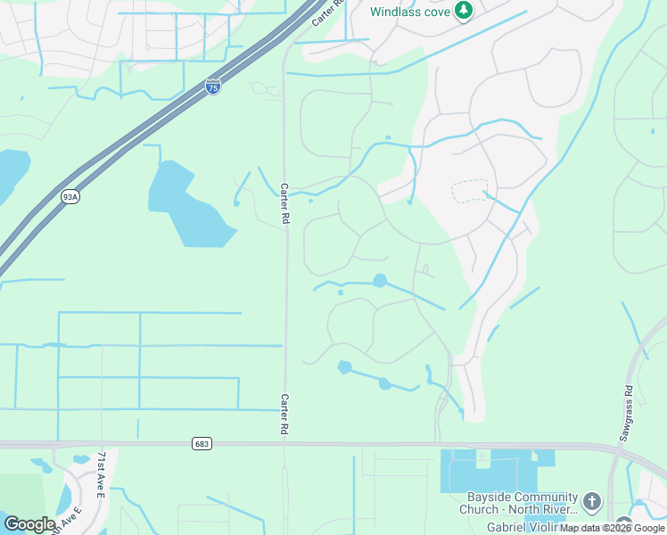 map of restaurants, bars, coffee shops, grocery stores, and more near 10300-10498 Carter Road in Palmetto