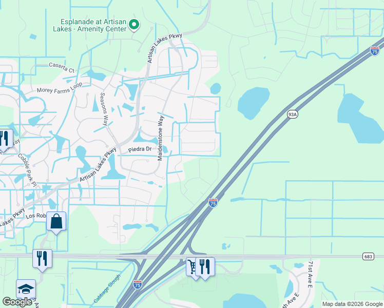 map of restaurants, bars, coffee shops, grocery stores, and more near 6213 Fairmont Lane in Palmetto