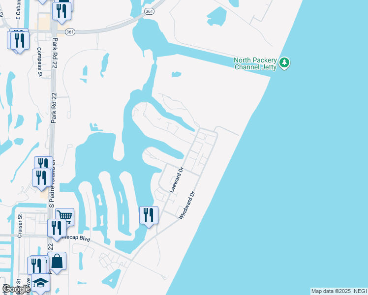 map of restaurants, bars, coffee shops, grocery stores, and more near 14913 Granada Drive in Corpus Christi