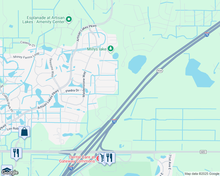 map of restaurants, bars, coffee shops, grocery stores, and more near 6213 Fairmont Lane in Palmetto