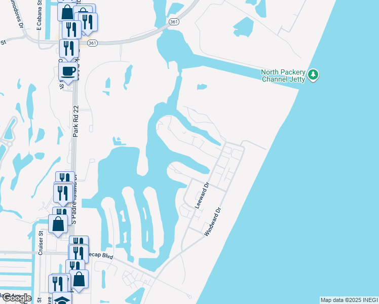 map of restaurants, bars, coffee shops, grocery stores, and more near 14889 Granada Drive in Corpus Christi