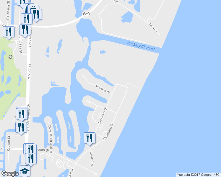 map of restaurants, bars, coffee shops, grocery stores, and more near 14890 Granada Drive in Corpus Christi