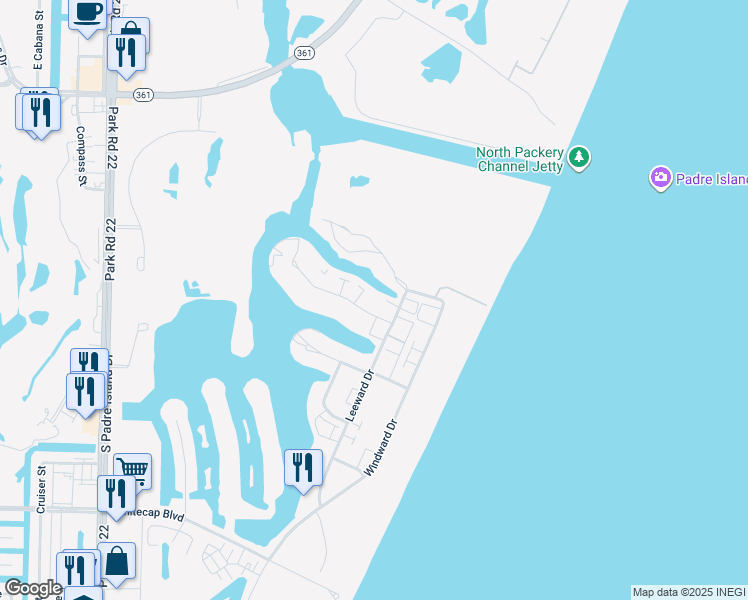 map of restaurants, bars, coffee shops, grocery stores, and more near 14890 Granada Drive in Corpus Christi