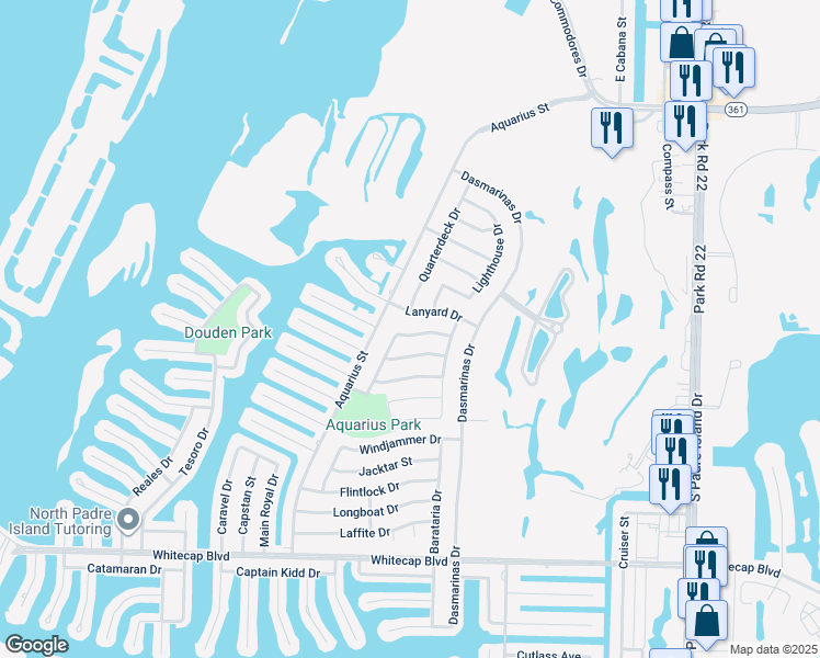 map of restaurants, bars, coffee shops, grocery stores, and more near 13949 Lanyard Drive in Corpus Christi