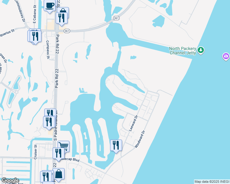 map of restaurants, bars, coffee shops, grocery stores, and more near 14837 Granada Drive in Corpus Christi