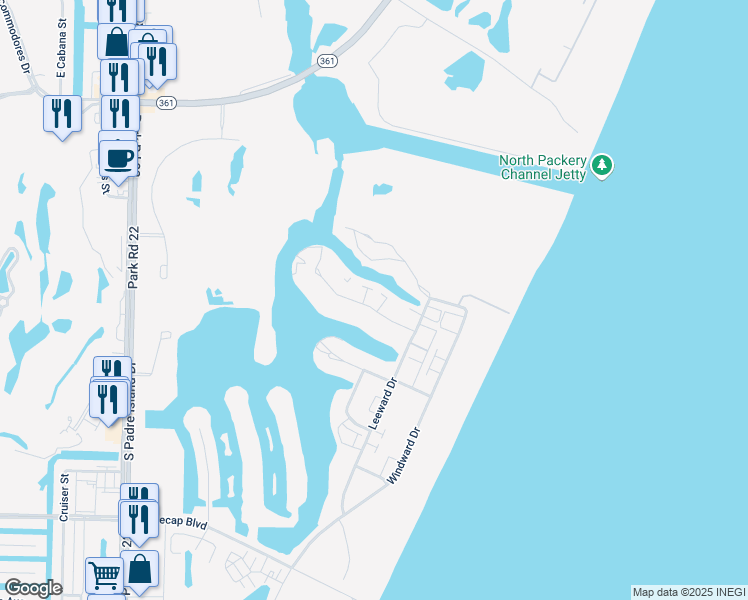 map of restaurants, bars, coffee shops, grocery stores, and more near 14854 Granada Drive in Corpus Christi