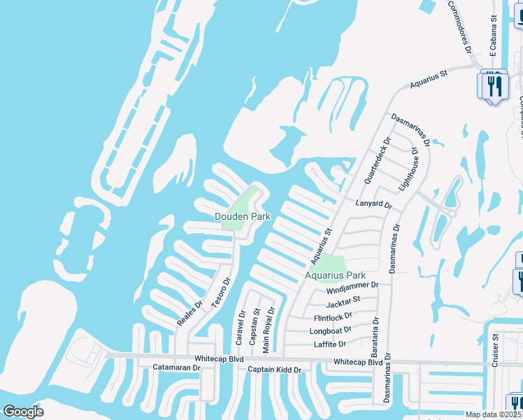 map of restaurants, bars, coffee shops, grocery stores, and more near 14842 Cobo De Bara Circle in Corpus Christi