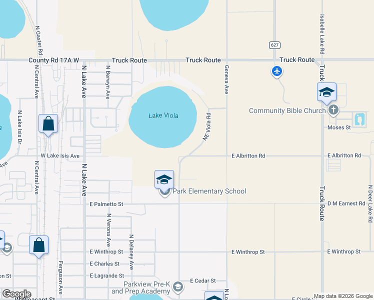 map of restaurants, bars, coffee shops, grocery stores, and more near 1367 Northeast Viola Road in Avon Park