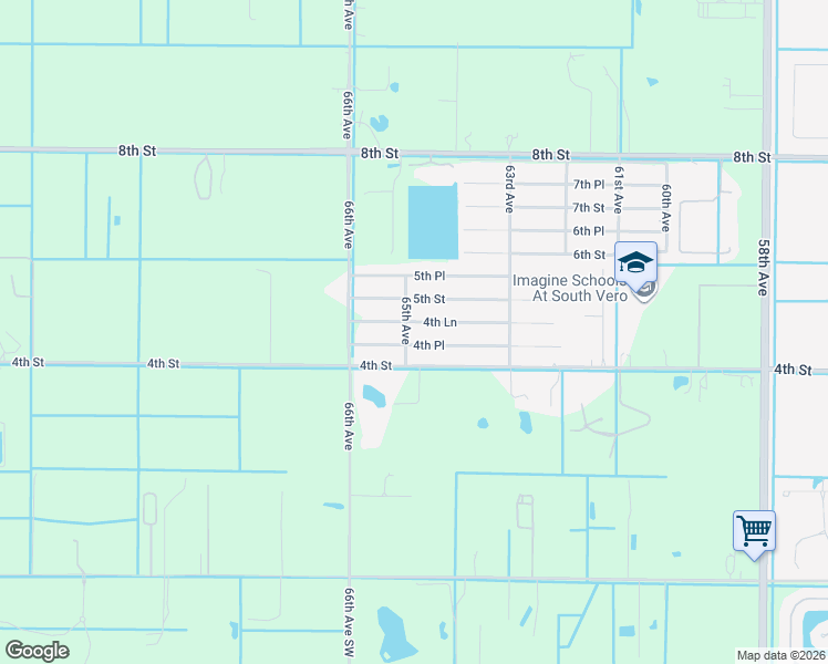 map of restaurants, bars, coffee shops, grocery stores, and more near 425 65th Avenue in Vero Beach