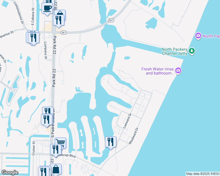 map of restaurants, bars, coffee shops, grocery stores, and more near 14837 Granada Drive in Corpus Christi