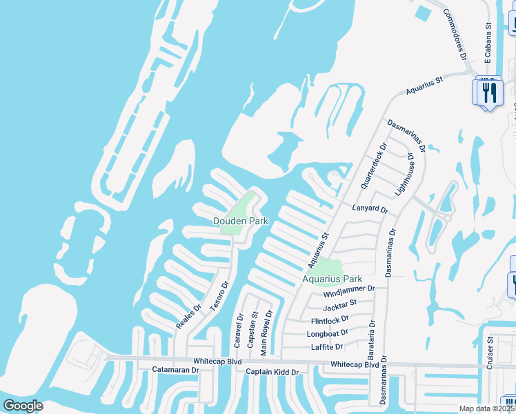 map of restaurants, bars, coffee shops, grocery stores, and more near 14842 Cobo De Bara Circle in Corpus Christi