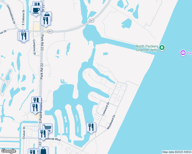 map of restaurants, bars, coffee shops, grocery stores, and more near 14800 Granada Drive in Corpus Christi