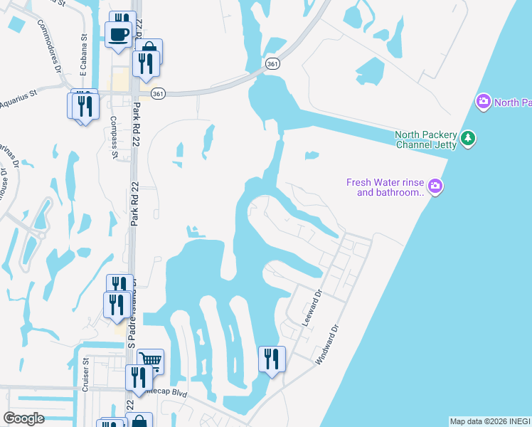 map of restaurants, bars, coffee shops, grocery stores, and more near 14806 Granada Drive in Corpus Christi