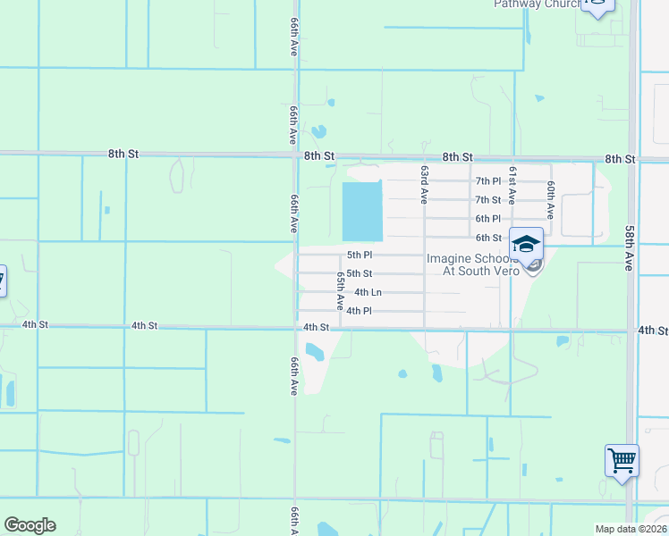 map of restaurants, bars, coffee shops, grocery stores, and more near 505 65th Avenue in Vero Beach