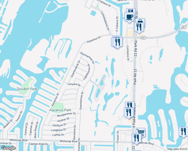map of restaurants, bars, coffee shops, grocery stores, and more near 14810 Dasmarinas Drive in Corpus Christi