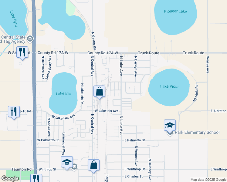 map of restaurants, bars, coffee shops, grocery stores, and more near 1472 North Melrose Drive in Avon Park