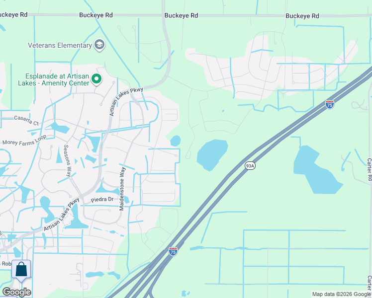 map of restaurants, bars, coffee shops, grocery stores, and more near Interstate 75 in Palmetto