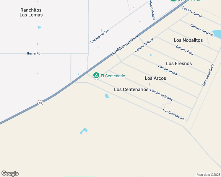 map of restaurants, bars, coffee shops, grocery stores, and more near Los Centenarios in Laredo