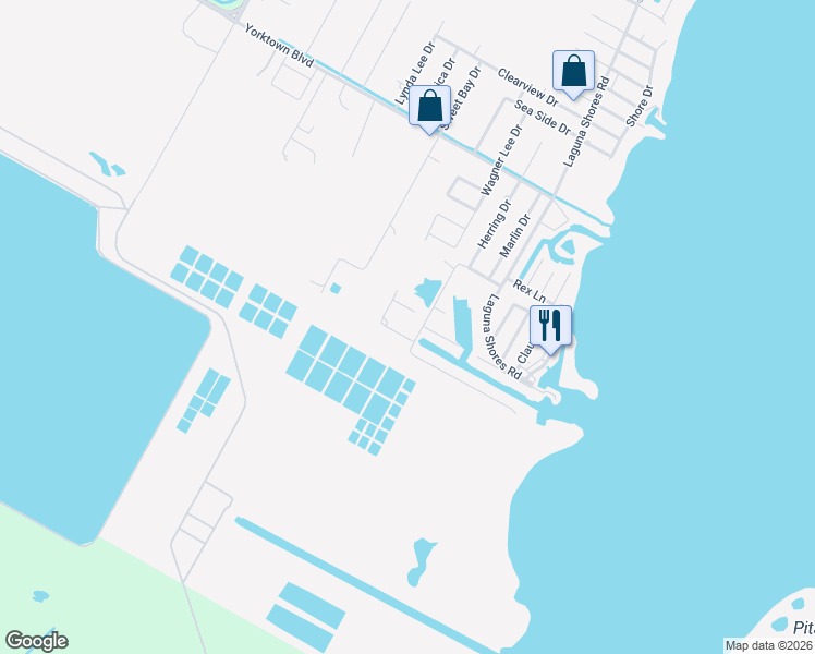 map of restaurants, bars, coffee shops, grocery stores, and more near 309 Easy Circle in Corpus Christi