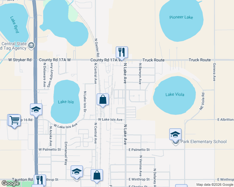 map of restaurants, bars, coffee shops, grocery stores, and more near 1479 North Melrose Drive in Avon Park